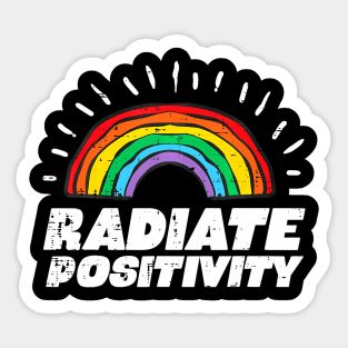 Gay Pride  Radiate Positivity Lgbtq Men Women Kids Sticker